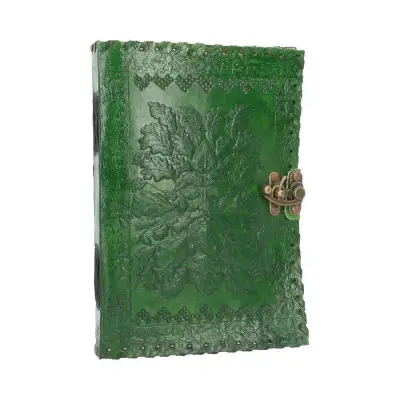 Figurine leather diary emboss greenman two lock